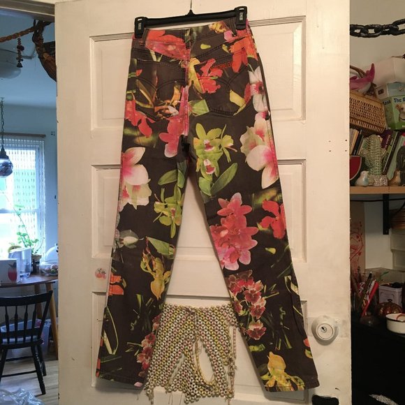 MOSCHINO JEANS Vintage Orchid Tropical Floral Pant - Picture 4 of 7